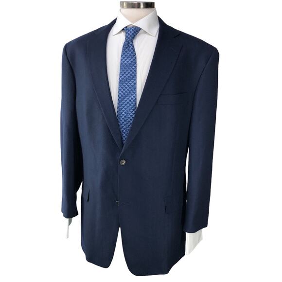 Hart Schaffner Marx Gold Trumpeter Mens Size 46L Sport Coat Cashmere Blue
